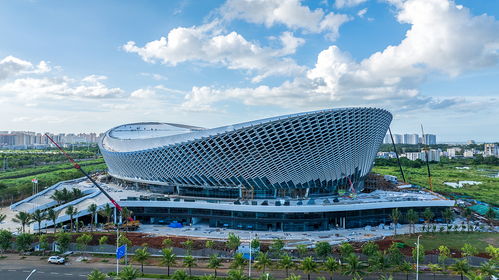 從空中俯瞰海南科技館建筑工程項目